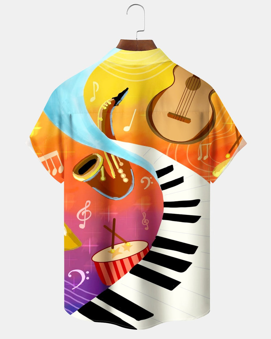 Alohadaddy® Casual Musical Note Striped Print Men&