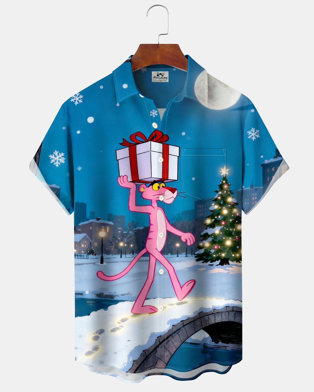 Alohadaddy® Holiday Christmas Fun Pink Panther Print Men&