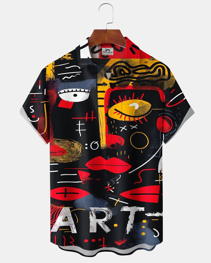 Alohadaddy® Casual Retro Abstract Geometric Art Print Men&