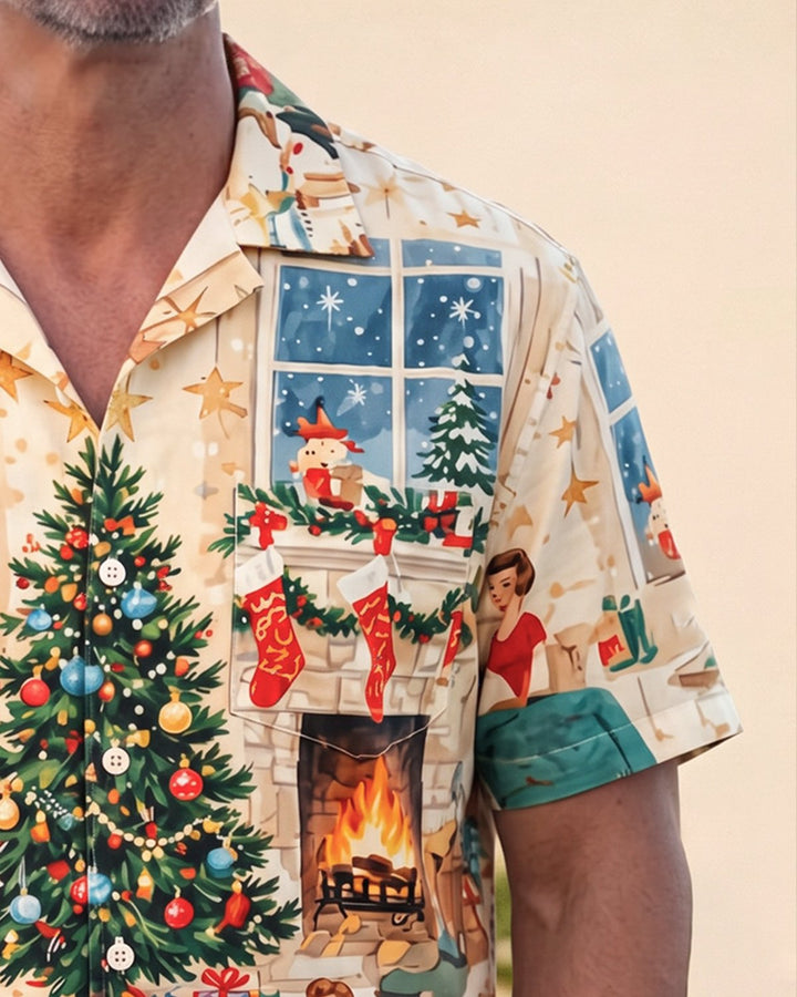 Alohadaddy® Holiday Christmas Portrait Family Party Print Men&