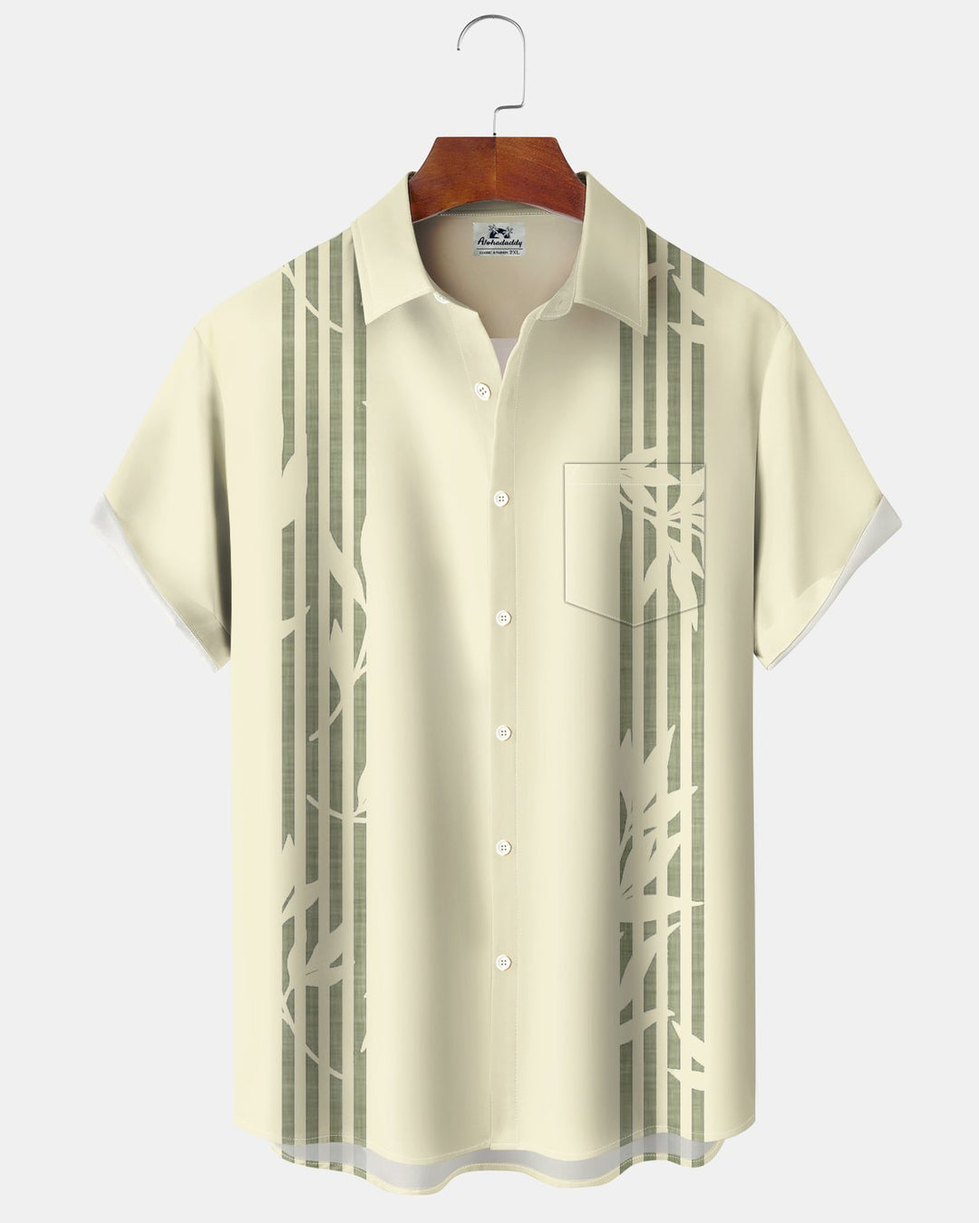 Alohadaddy® Casual Minimalist Striped Leaf Print Men&