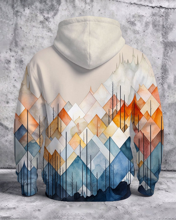 Alohadaddy® Casual Gradient Geometric Stripe Print Men&