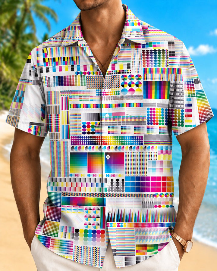 Alohadaddy® Casual Abstract Mosaic Art Print Men&