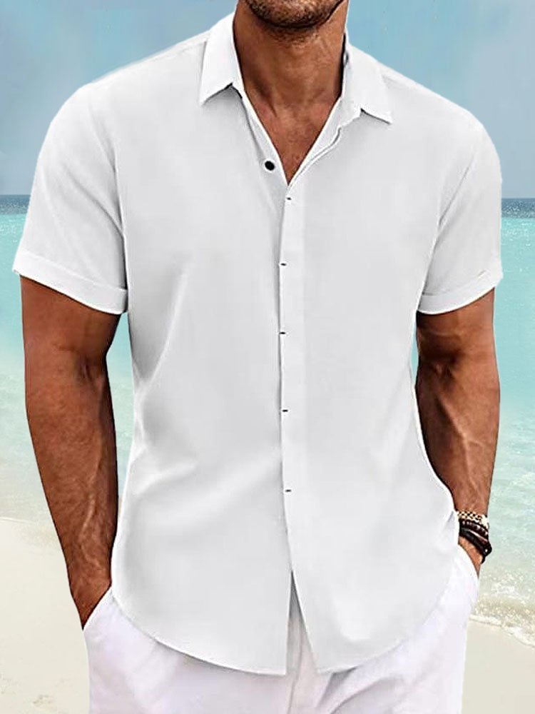 Alohadaddy Basic Cotton Linen Plain Men&