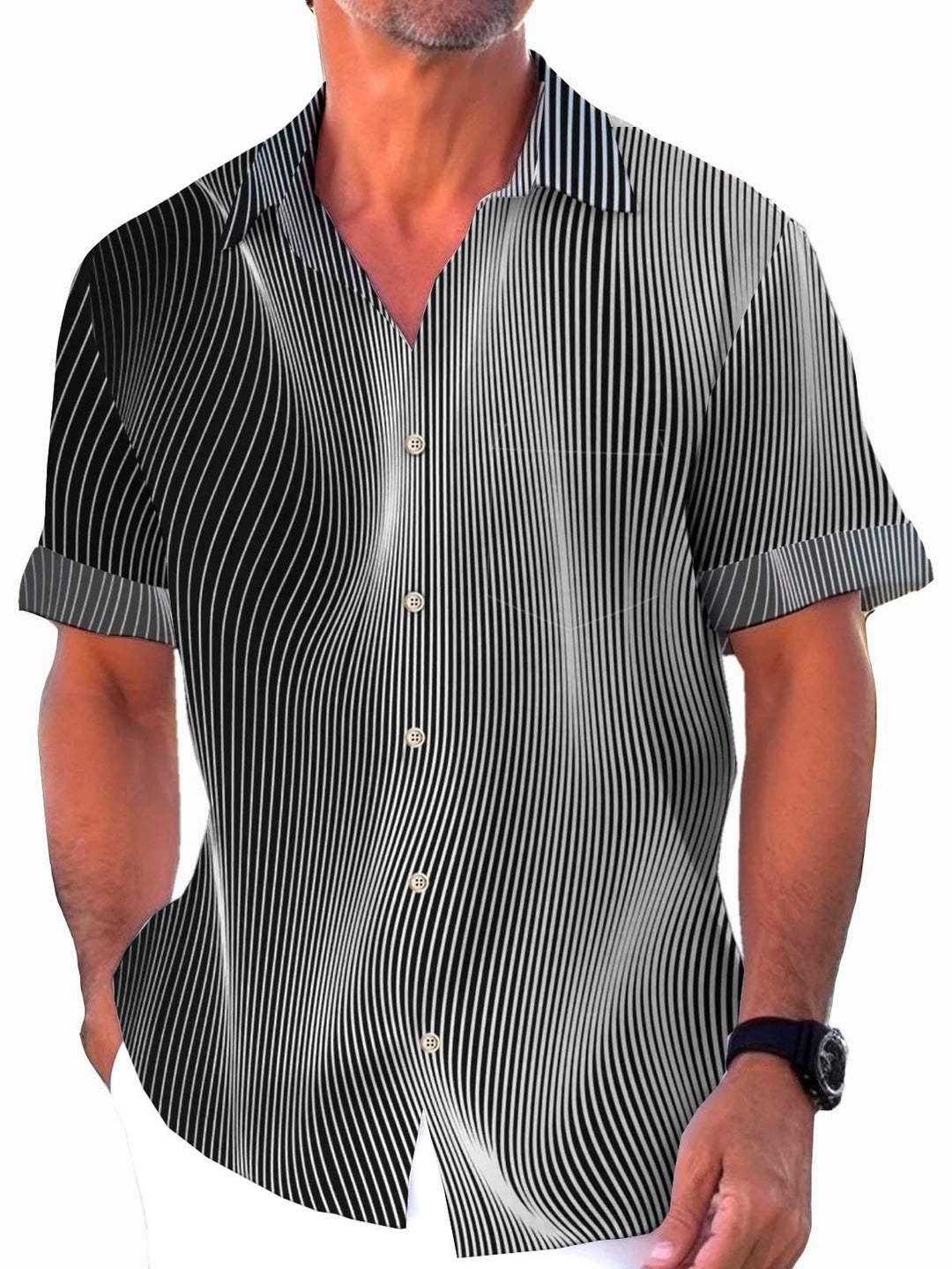 Alohadaddy Retro Stripe Print Men&
