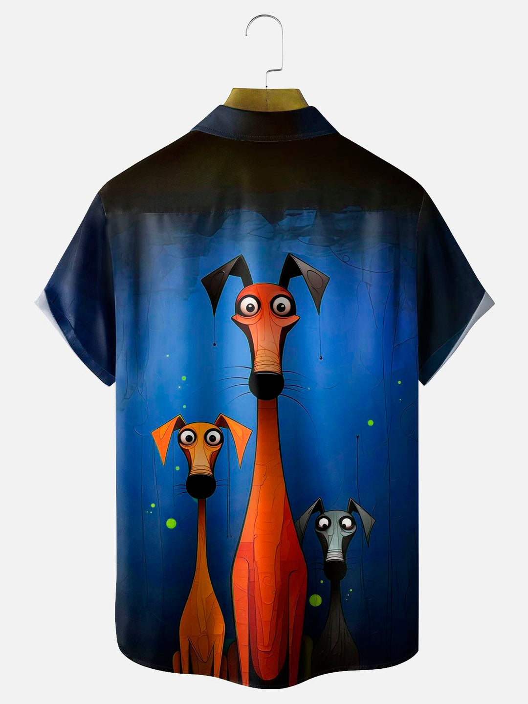 Camisa de manga corta con bolsillo abotonado y estampado digital 3D de perro retro Alohadaddy para hombre, talla grande y alta