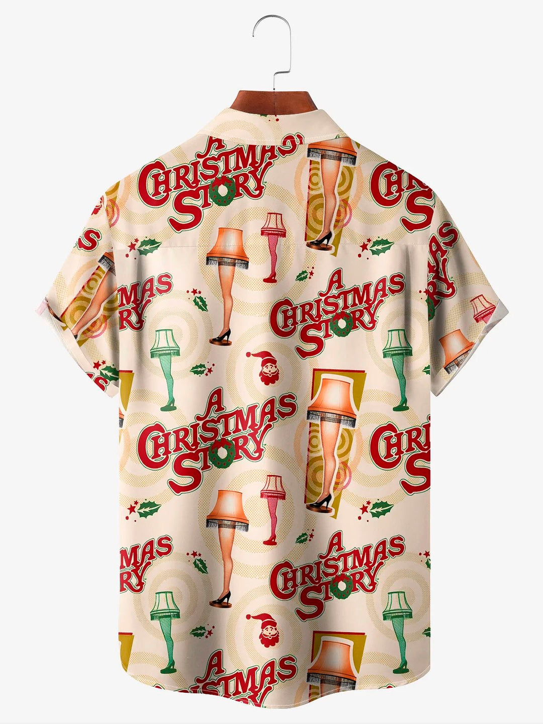 Camisa de manga corta con bolsillo y botones para hombre con estampado digital 3D de película navideña retro de Alohadaddy, talla grande y alta