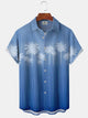Alohadaddy Hawaii Ombre Palm Trees Art Print Button Cardigan Pockets Stretch Large Size Short Sleeve Shirt