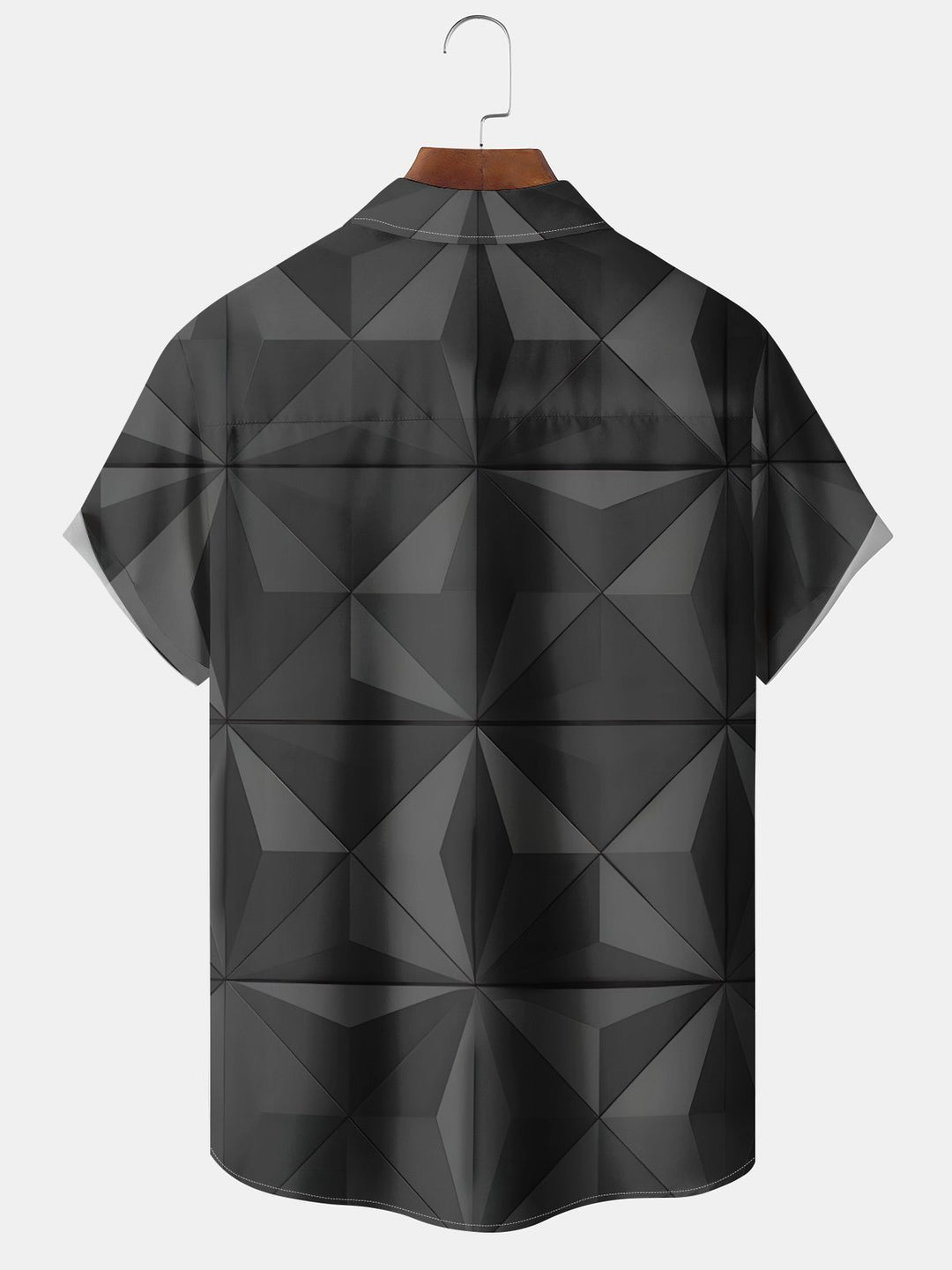Alohadaddy® Vintage Geometric Art Print Chest Pocket Stretch Hawaiian Short Sleeve Shirt Big &amp; Tall