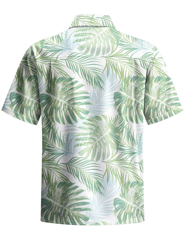 Alohadaddy® Hawaiian Leaves Printed Moisture Wicking Men&
