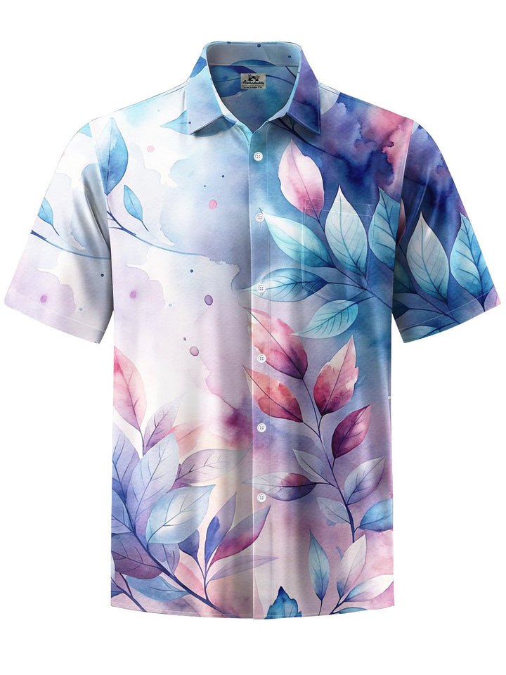 Alohadaddy® Hawaiian Leaves Smudge Art Print Chest Pocket Men&