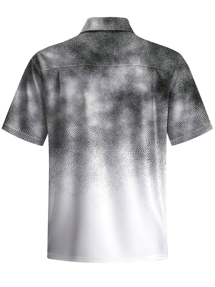 Alohadaddy® Casual Gradient Textured Print Art Moisture Wicking Chest Pocket Men&