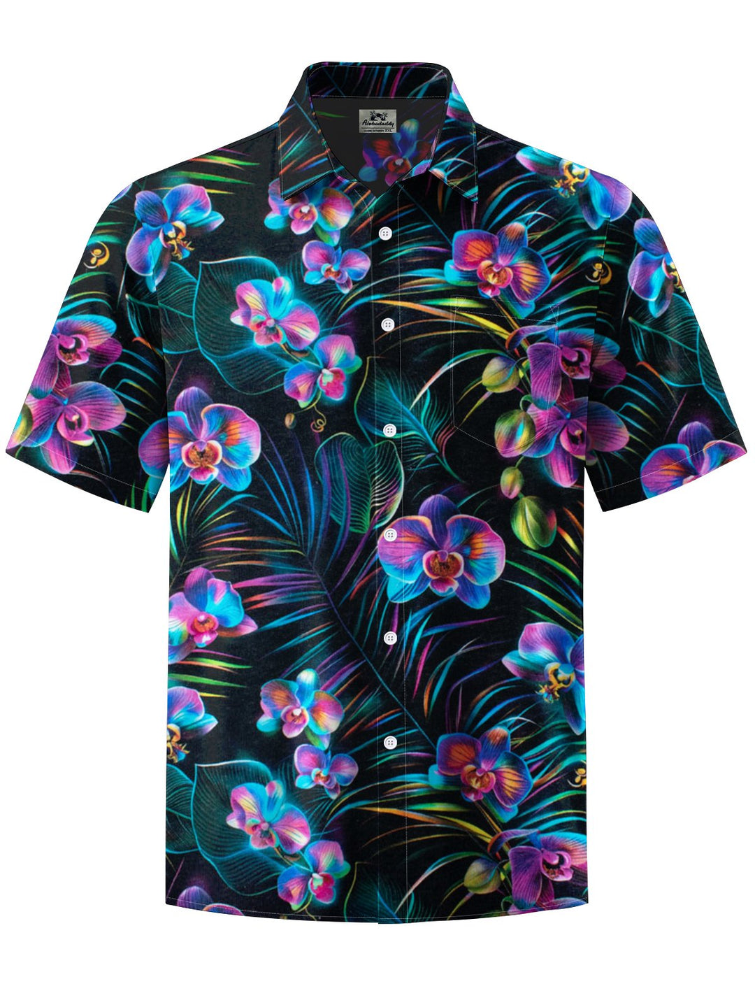 Alohadaddy® Hawaiian Floral Art Print Chest Pocket Mens Short Sleeve Shirts Big &amp; Tall