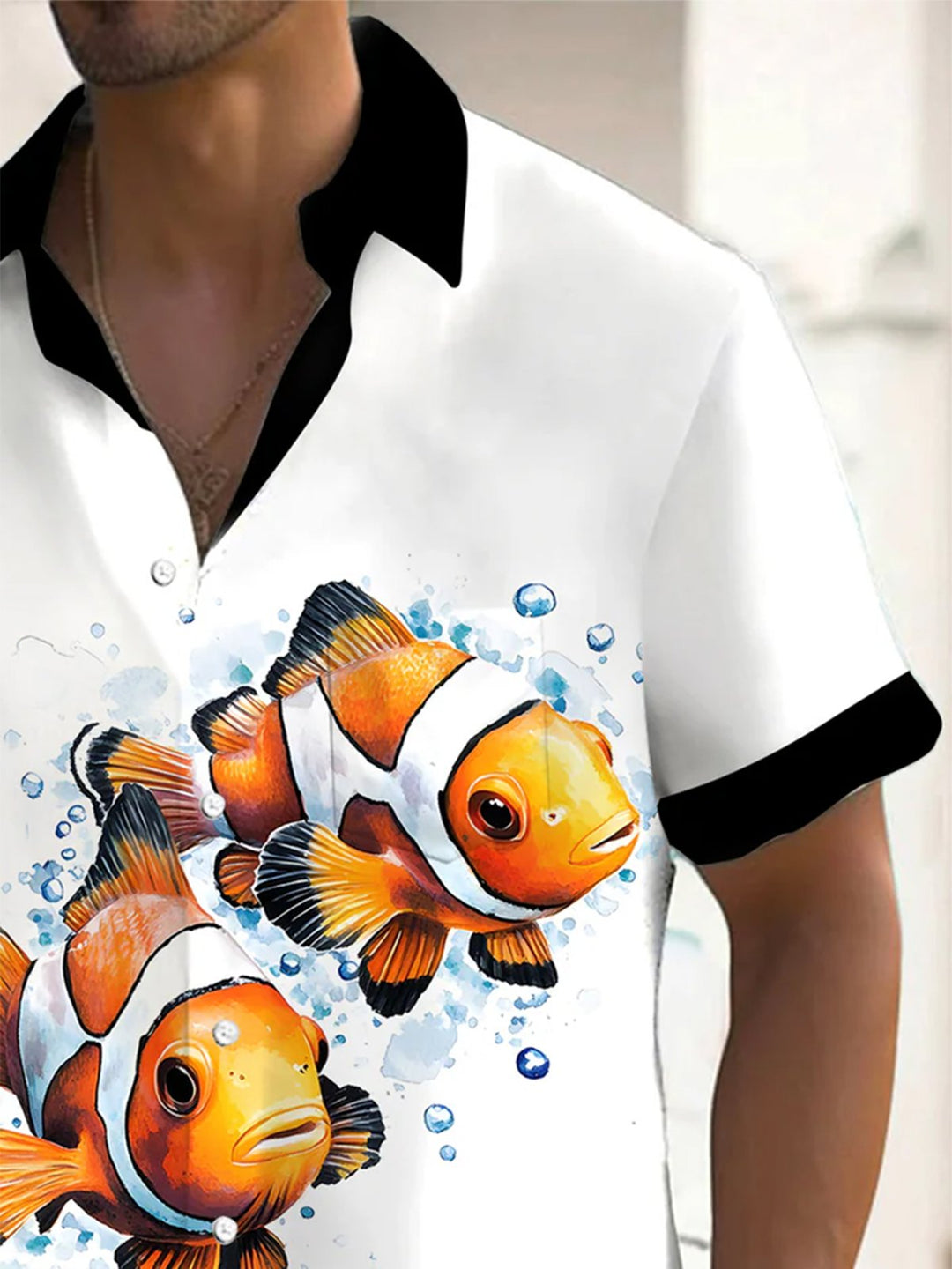 Alohadaddy® Hawaii Goldfish Art Print Moisture Wicking Mens Short Sleeve Shirt Big &amp; Tall