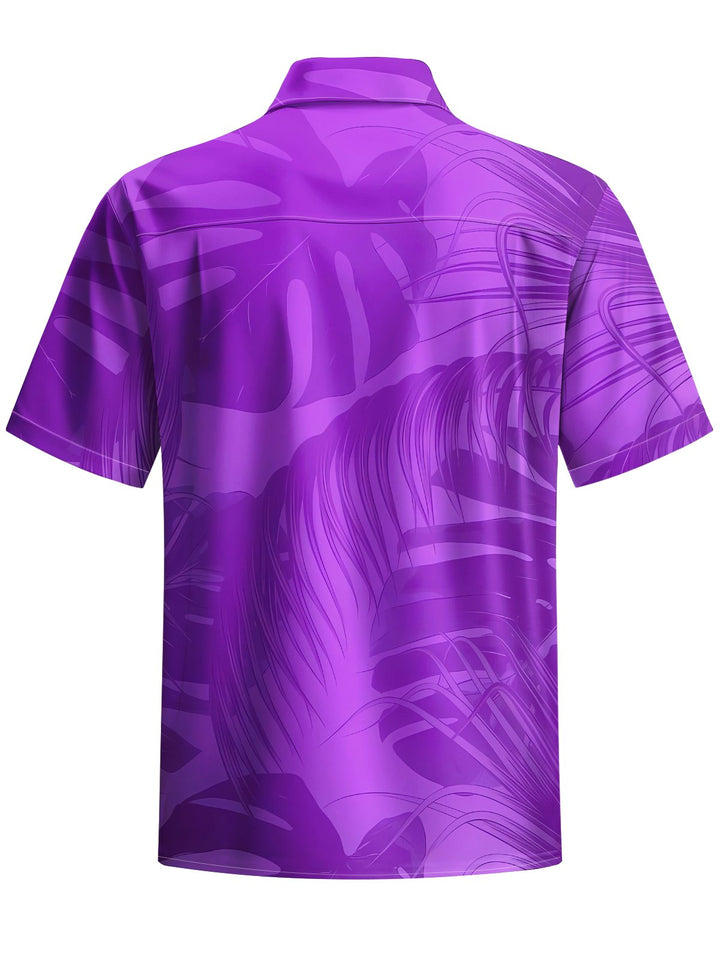 Alohadaddy® Hawaiian Palm Leaf Art Print Chest Pocket Men&