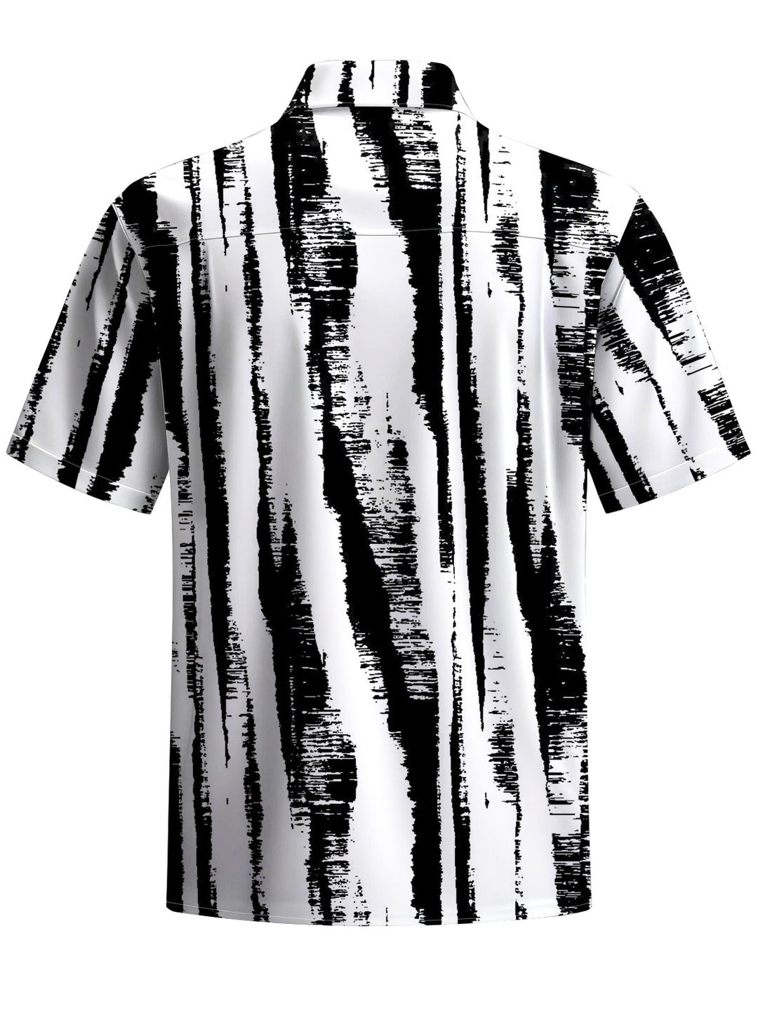 Alohadaddy® Casual Stripe Art Print Chest Pocket Men&