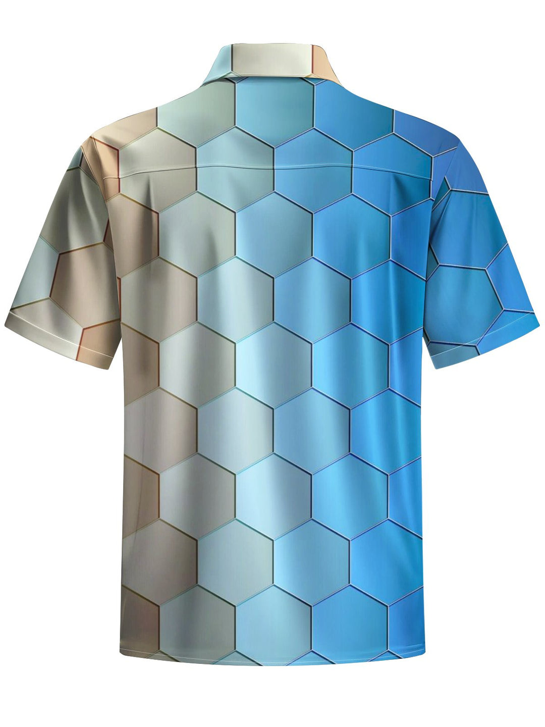 Alohadaddy® Casual Geometric Ombre Art Print Chest Pocket Men&