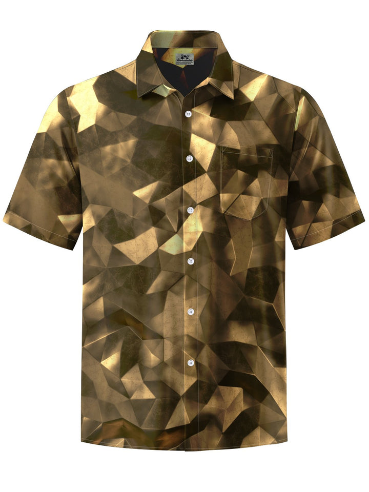 Alohadaddy® Retro Geometric Art Print Chest Pocket Men&