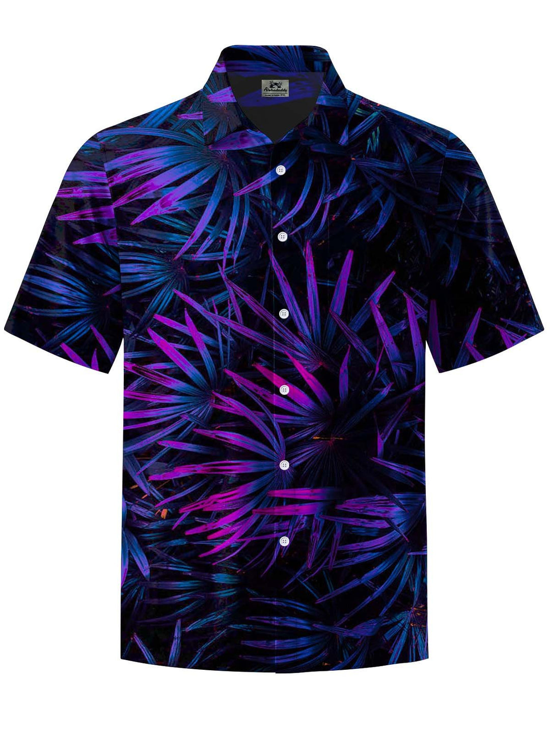 Alohadaddy® Hawaiian Palm Leaf Art Print Chest Pocket Stretch Men&
