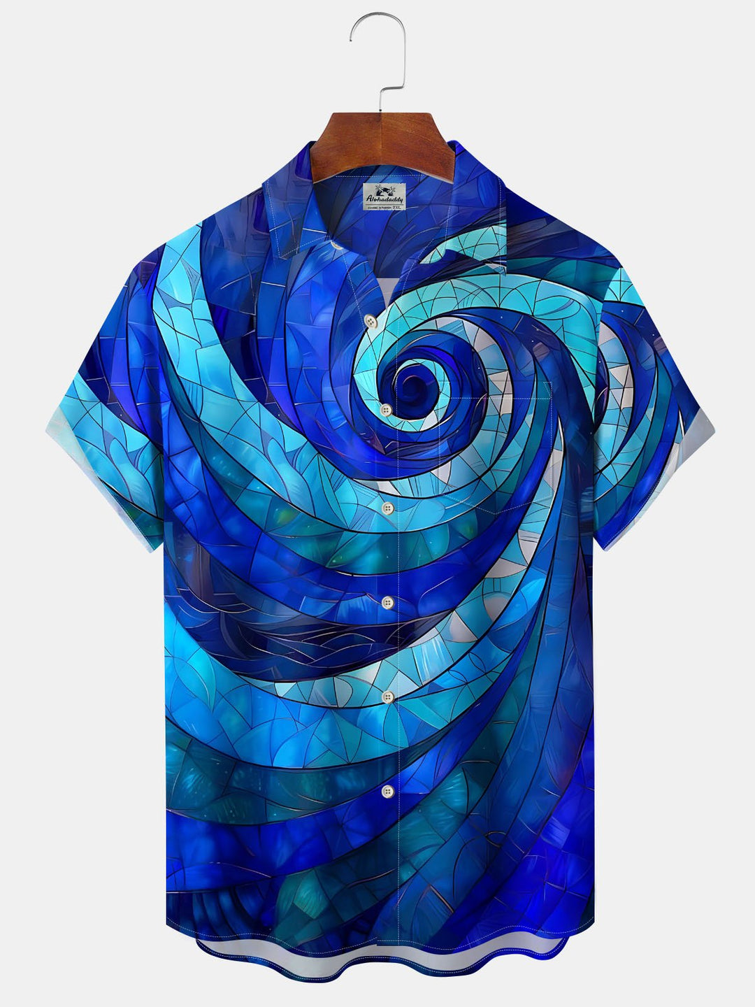 Alohadaddy® Retro Spin Geometric Print Pocket Stretch Men&
