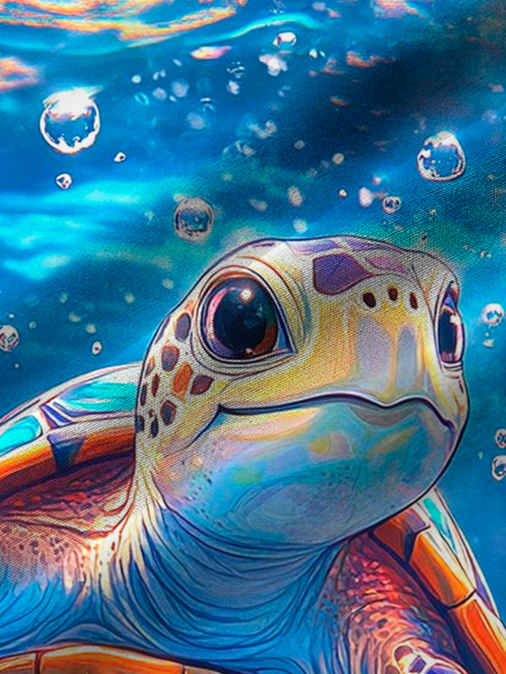 Alohadaddy® Hawaiian Vintage Turtle Ocean Print Men&