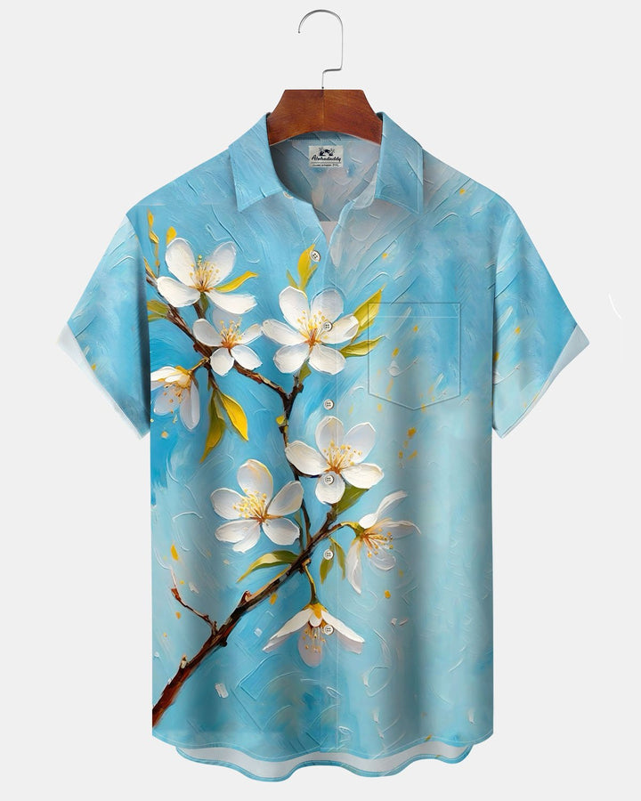 Alohadaddy® Casual Floral Print Art Button Pocket Cardigan Men&