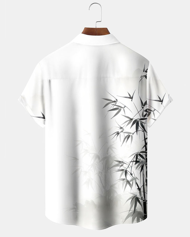 Alohadaddy® Casual Bamboo Print Artistic Button Pocket Cardigan Men&