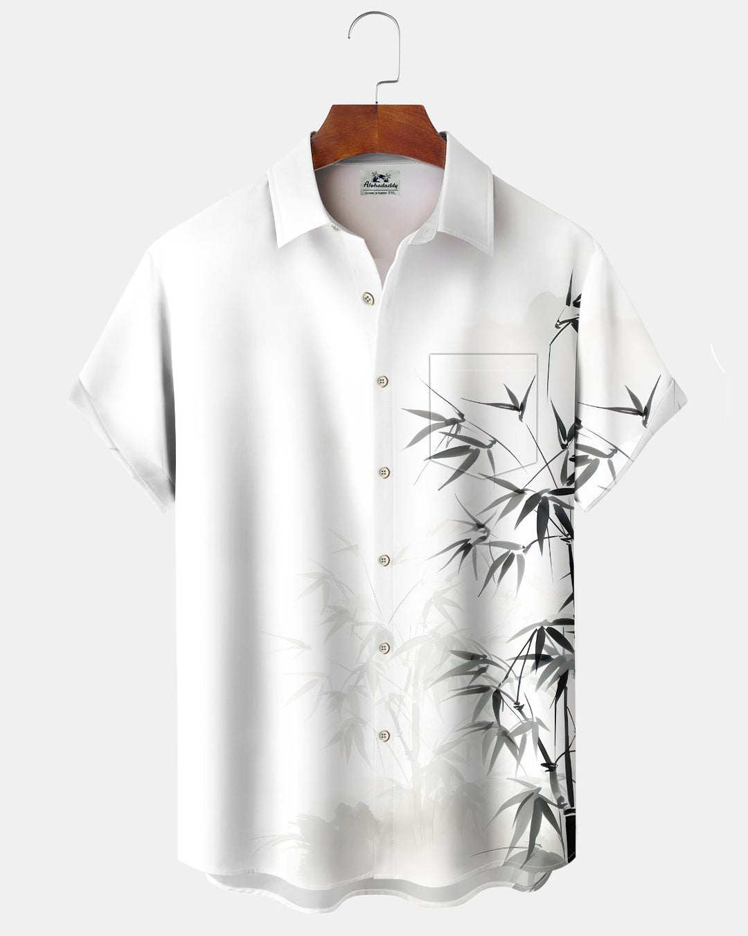 Alohadaddy® Casual Bamboo Botanical Print Artistic Button Pocket Cardigan Men&