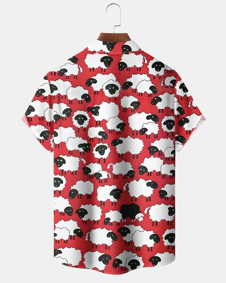 Alohadaddy® Casual Sheep Print Artistic Button Pocket Cardigan Men&