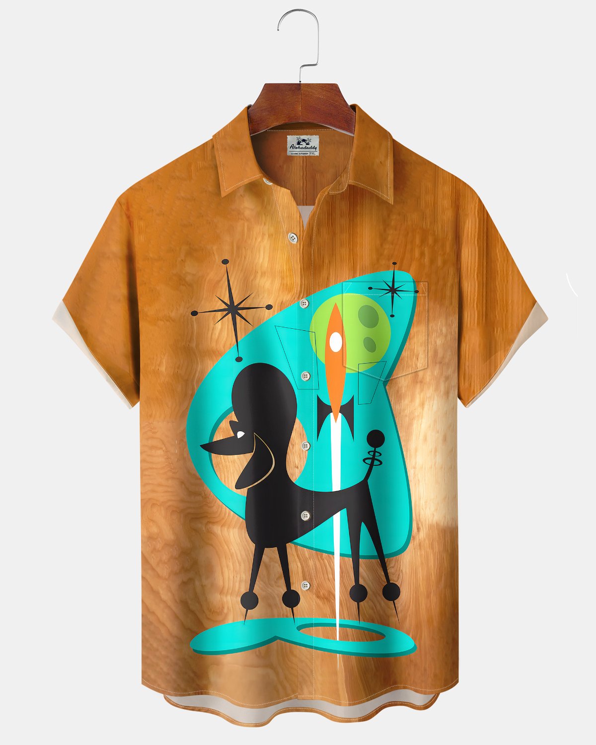 Alohadaddy® Casual Print Art Button Pocket Cardigan Men's Short Sleeve Shirt Big & Tall