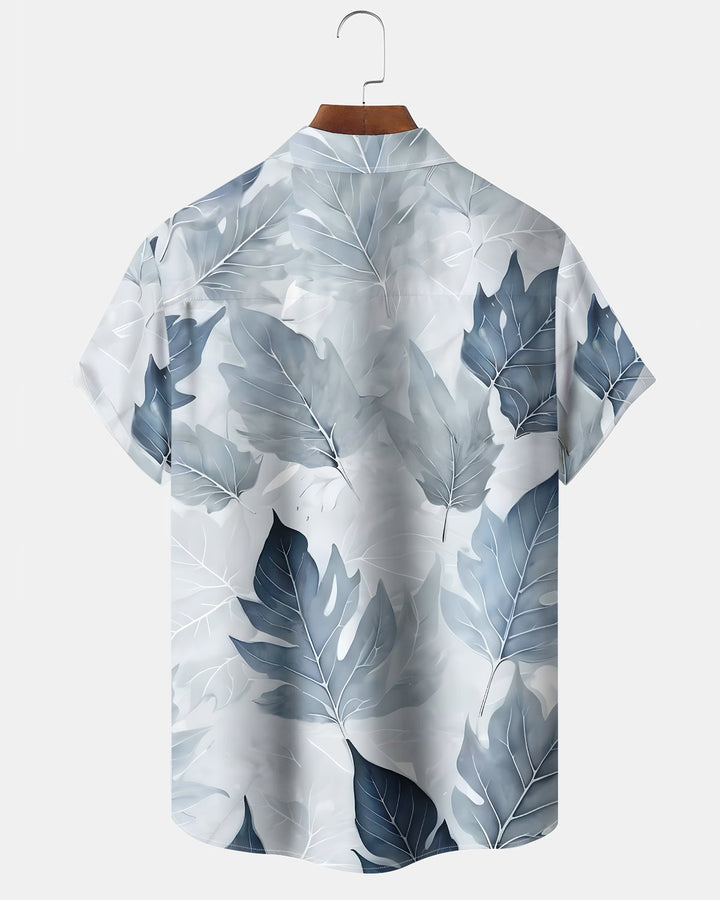 Alohadaddy® Hawaiian Palm Leaf Print Art Button Pocket Cardigan Men&