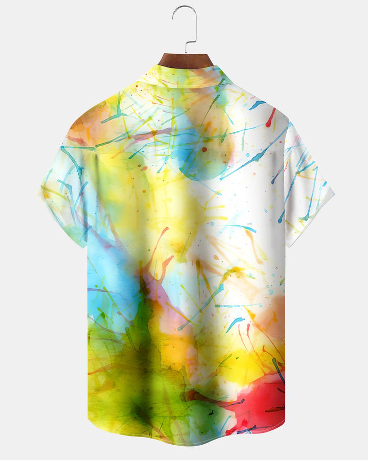 Alohadaddy® Retro Abstract Print Art Button Pocket Cardigan Men&