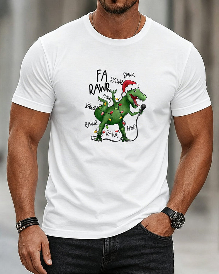 Alohadaddy® Holiday Christmas Print Crew Neck Short-Sleeve T-Shirt