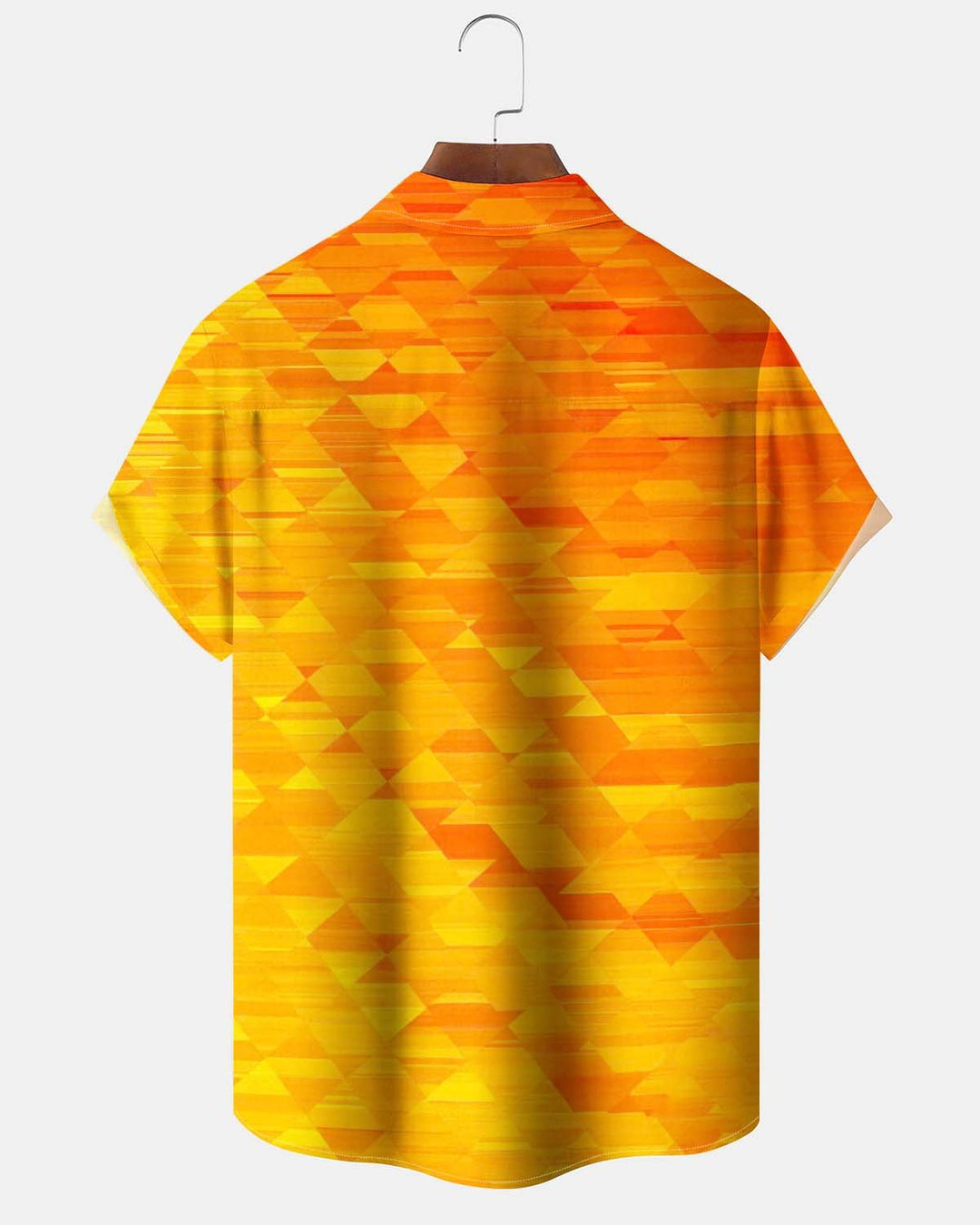 Alohadaddy® Men’s Short-Sleeve Casual Cardigan Shirt Geometric Art Print, Button-Down with Pockets