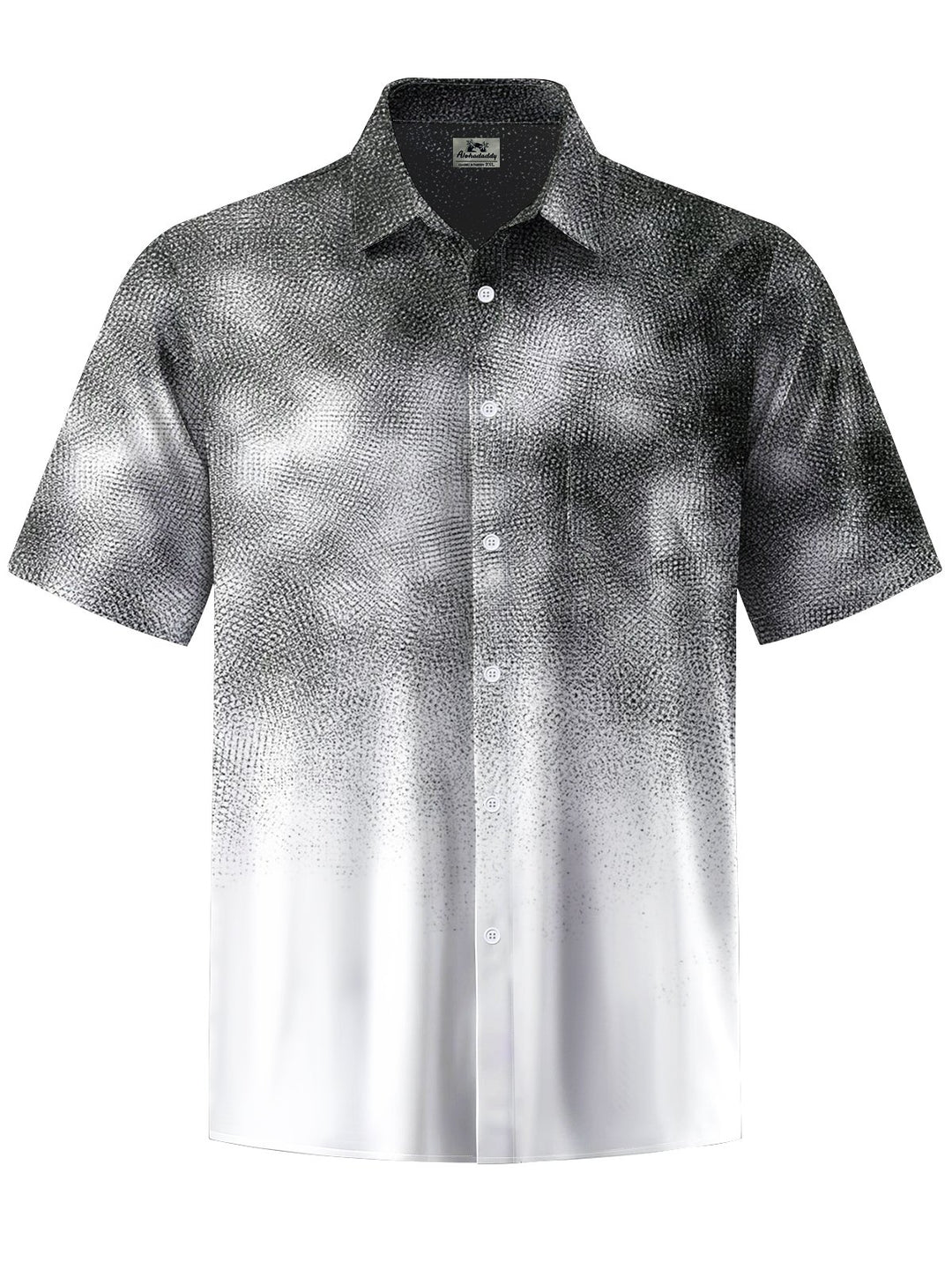 Alohadaddy® Casual Gradient Textured Print Art Moisture Wicking Chest Pocket Men&