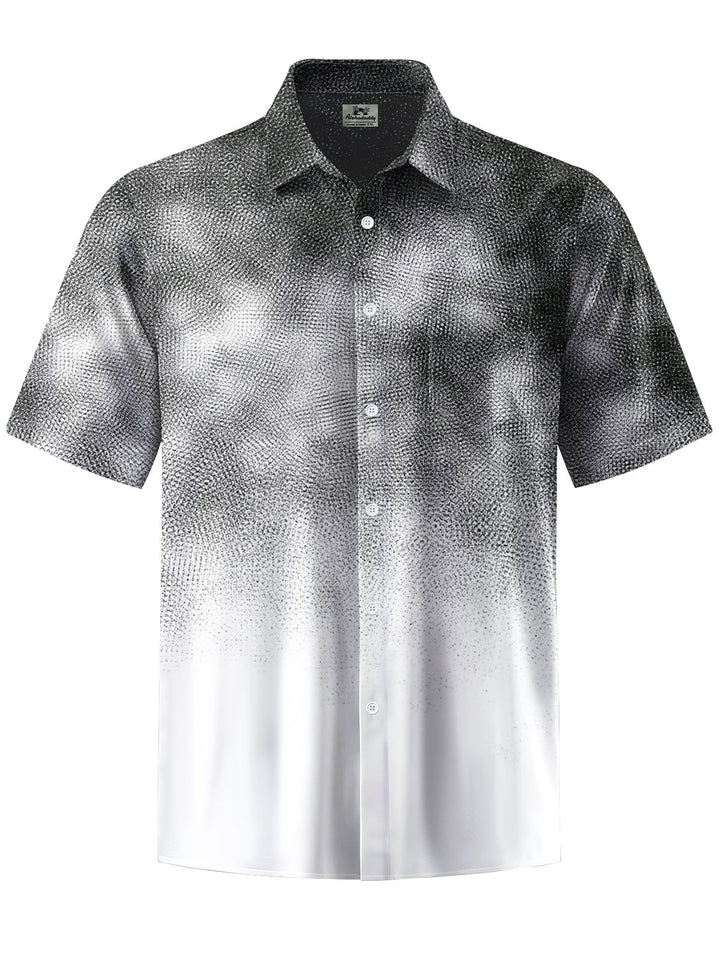 Alohadaddy® Casual Gradient Textured Print Art Moisture Wicking Chest Pocket Men&