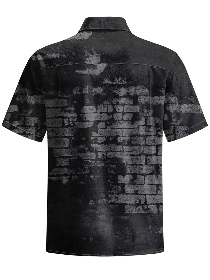 Alohadaddy® Casual Brick Wall Geometric Print Art Moisture Wicking Men&