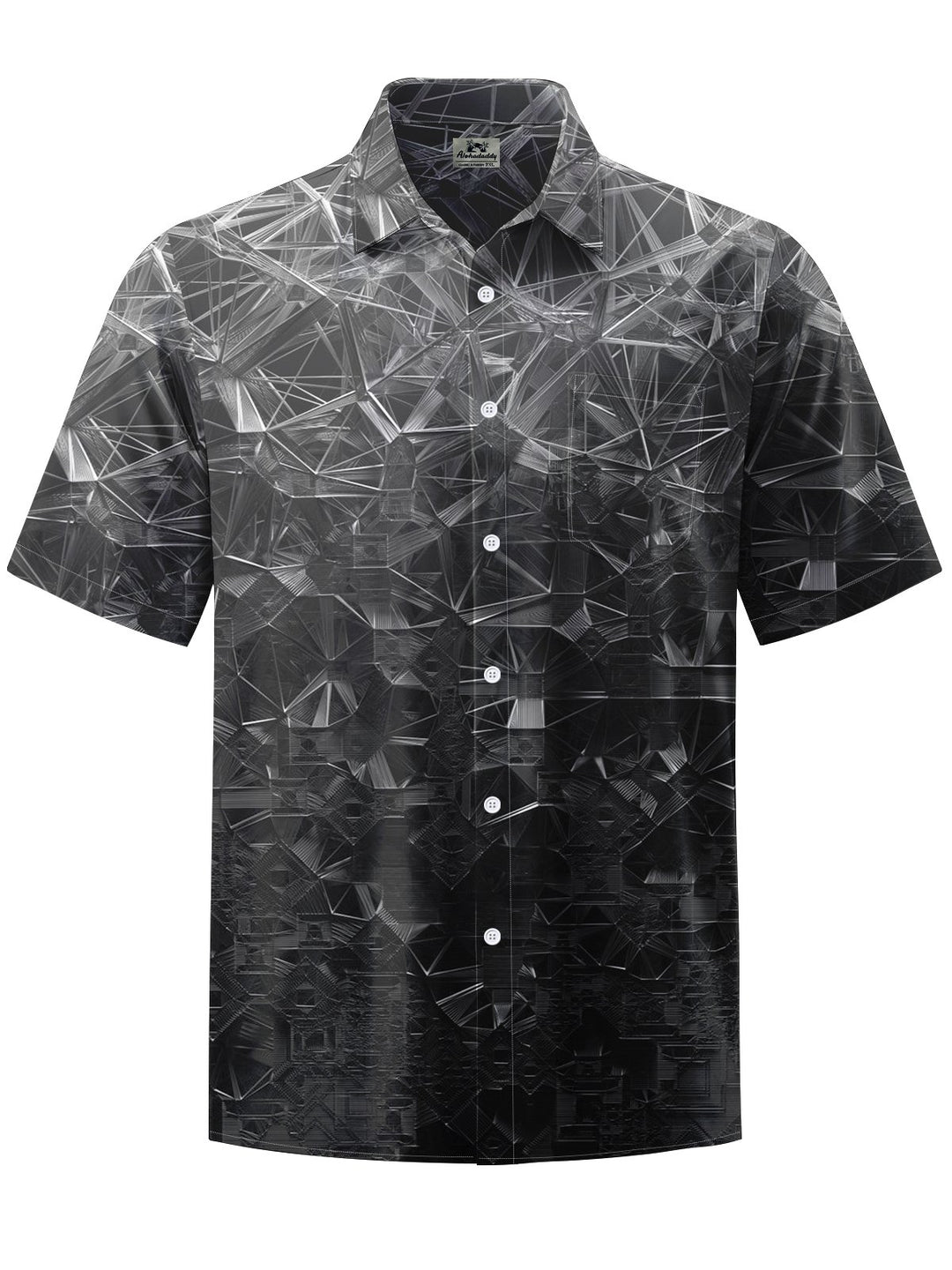Alohadaddy® Casual Geometric Gradient Print Art Mens Moisture Wicking Short Sleeve Shirt Big &amp; Tall