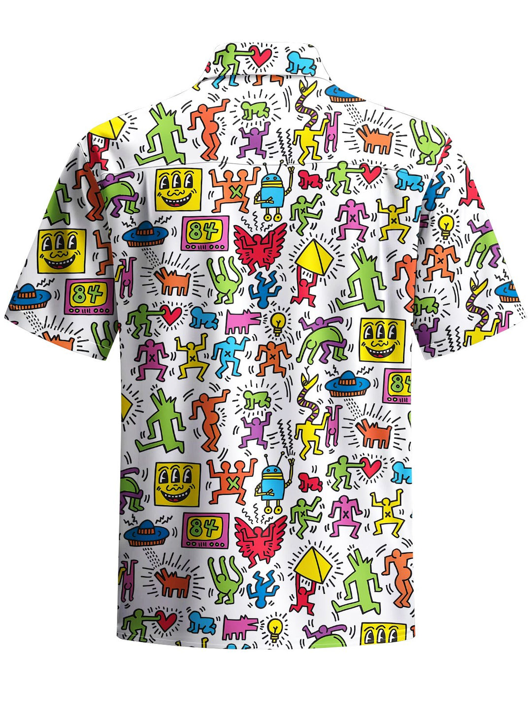 Alohadaddy® Casual Fun Geometric Art Print Chest Pocket Men&