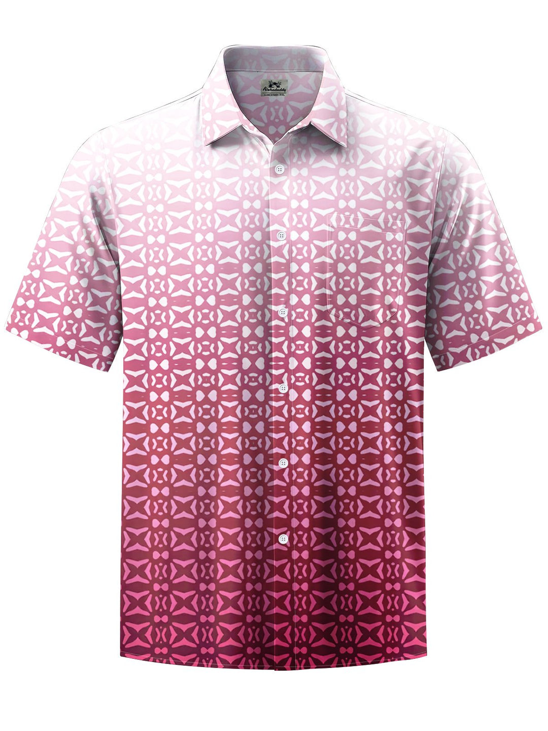 Alohadaddy® Casual Geometric Gradient Art Print Chest Pocket Men&