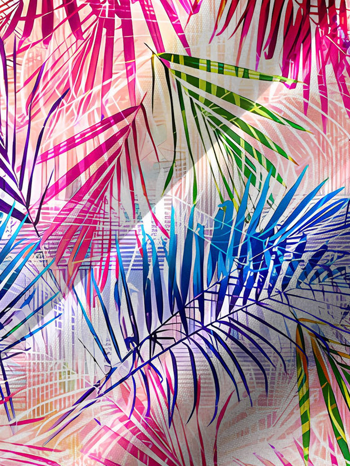 Alohadaddy® Hawaiian Palm Leaf Art Print Chest Pocket Men&