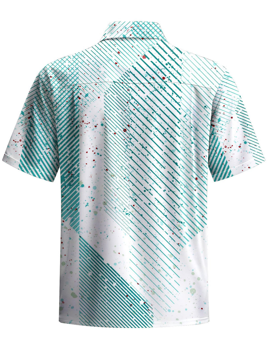 Alohadaddy® Casual Stripe Art Print Chest Pocket Men&