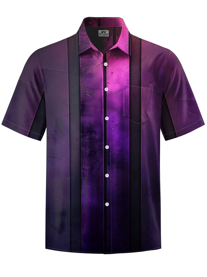 Alohadaddy® Vintage Stripe Ombre Printed Artwork Chest Pocket Men&
