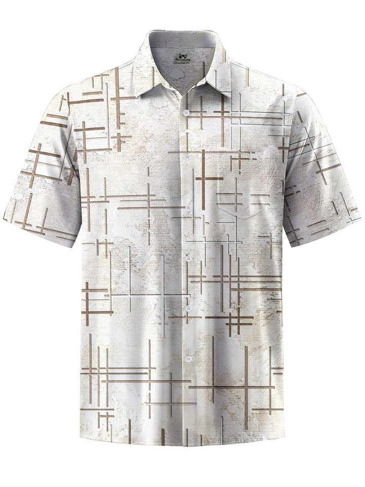 Alohadaddy® Casual Stripe Print Button Pocket Stretch Men&