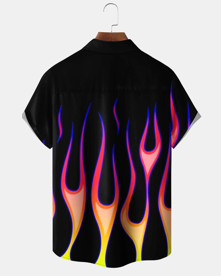 Alohadaddy® Casual Geometric Flame Print Art Stretch Men&