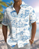 Alohadaddy® Casual Beach Vacation Print Art Button Pocket Cardigan Men's Short Sleeve Shirt Big & Tall
