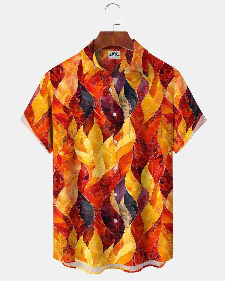 Alohadaddy® Casual Abstract Print Art Button Pocket Cardigan Men&