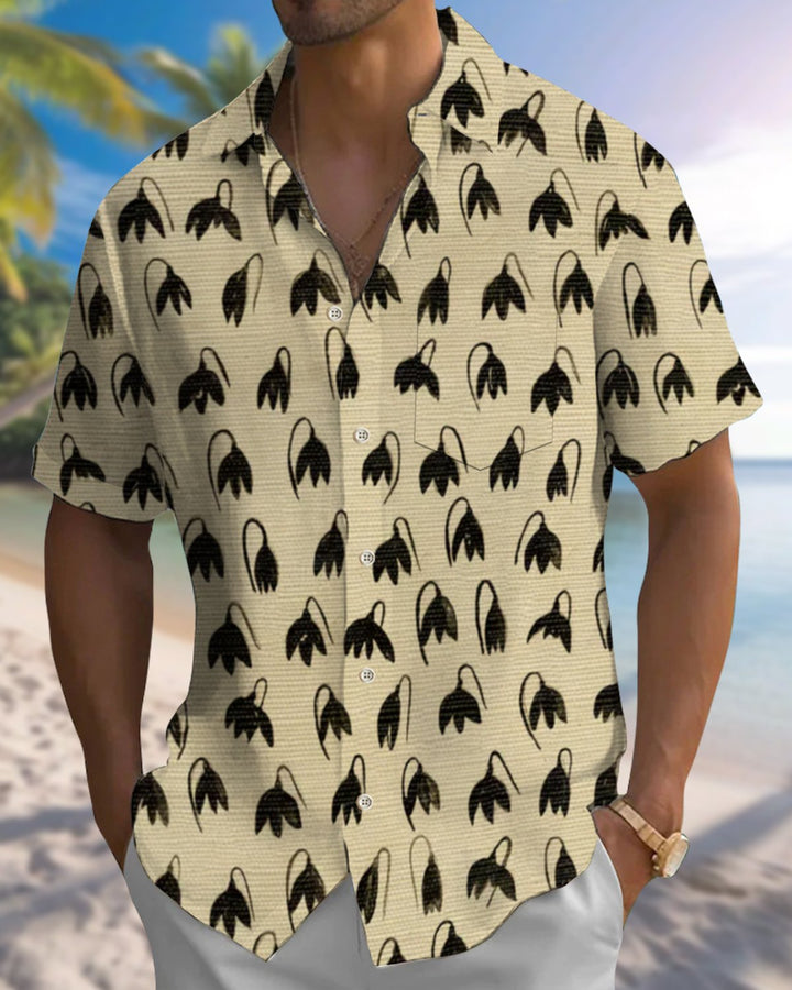 Alohadaddy® Vintage Floral Print Art Button Pocket Cardigan Men&