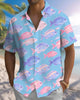 Alohadaddy® Hawaiian Fish Print Art Button Pocket Cardigan Men's Short Sleeve Shirt