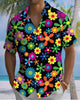 Alohadaddy® Men's Short-Sleeve Casual Cardigan Shirt  Floral Art Print, Button-Front with Pocket